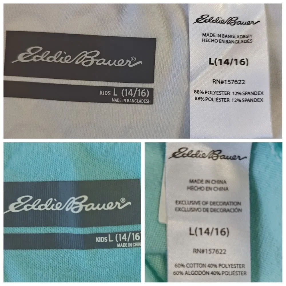 Eddie Bauer blue graphic tee & mermaid scale legging set sz L (14/16)
